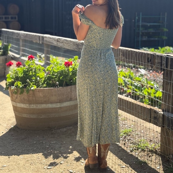 Reformation Green Floral Midi Dress - Picture 3 of 3